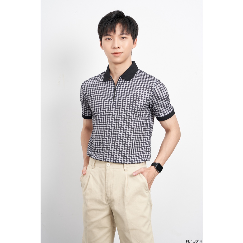 Áo Polo Nam Họa Tiết ATINO thanh lịch vải cá sấu Cotton cao cấp thoáng mát chuẩn form PL1.3014