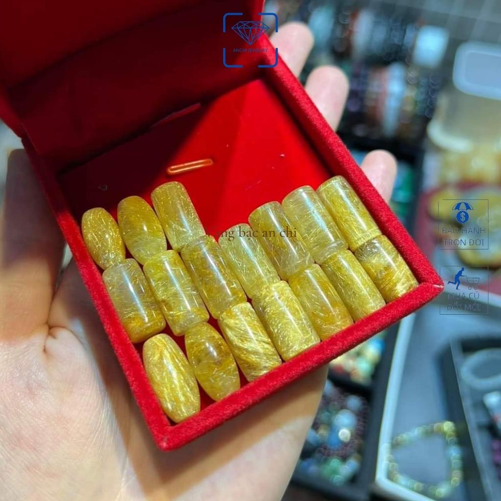 Lu thống tóc vàng mix vòng tay phong thuỷ mệnh thổ / kim, trang sức Anchi jewelry