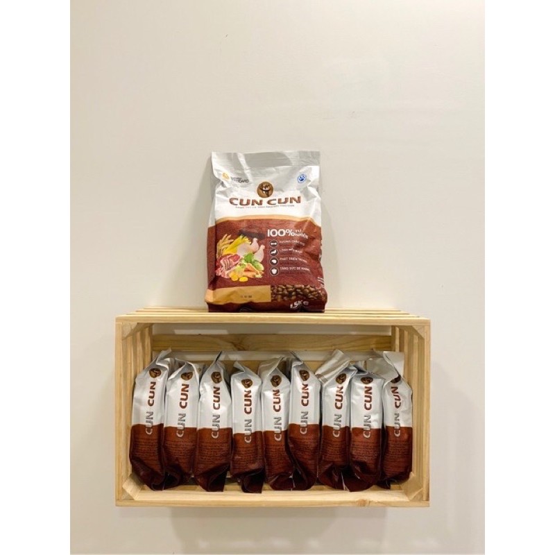 Thức ăn thú cưng thức ăn cho chó hạt tươi cun cun dành cho mọi loại cún 1,5kg