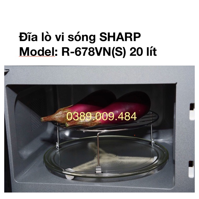 Đĩa thuỷ tinh lò vi sóng SHARP R-678VN(S) có nướng chính hãng ( R678VNS )
