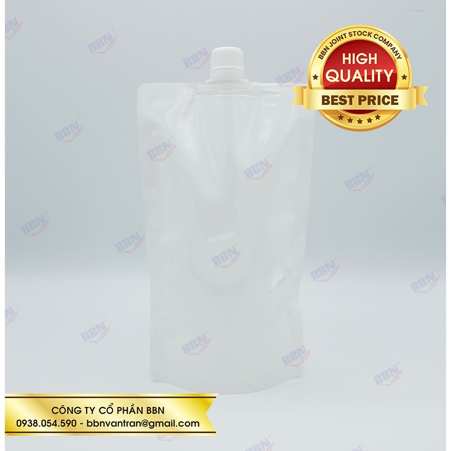 100 túi đáy đứng nắp vặn trắng sữa 500ml 13.5 x 22.5cm