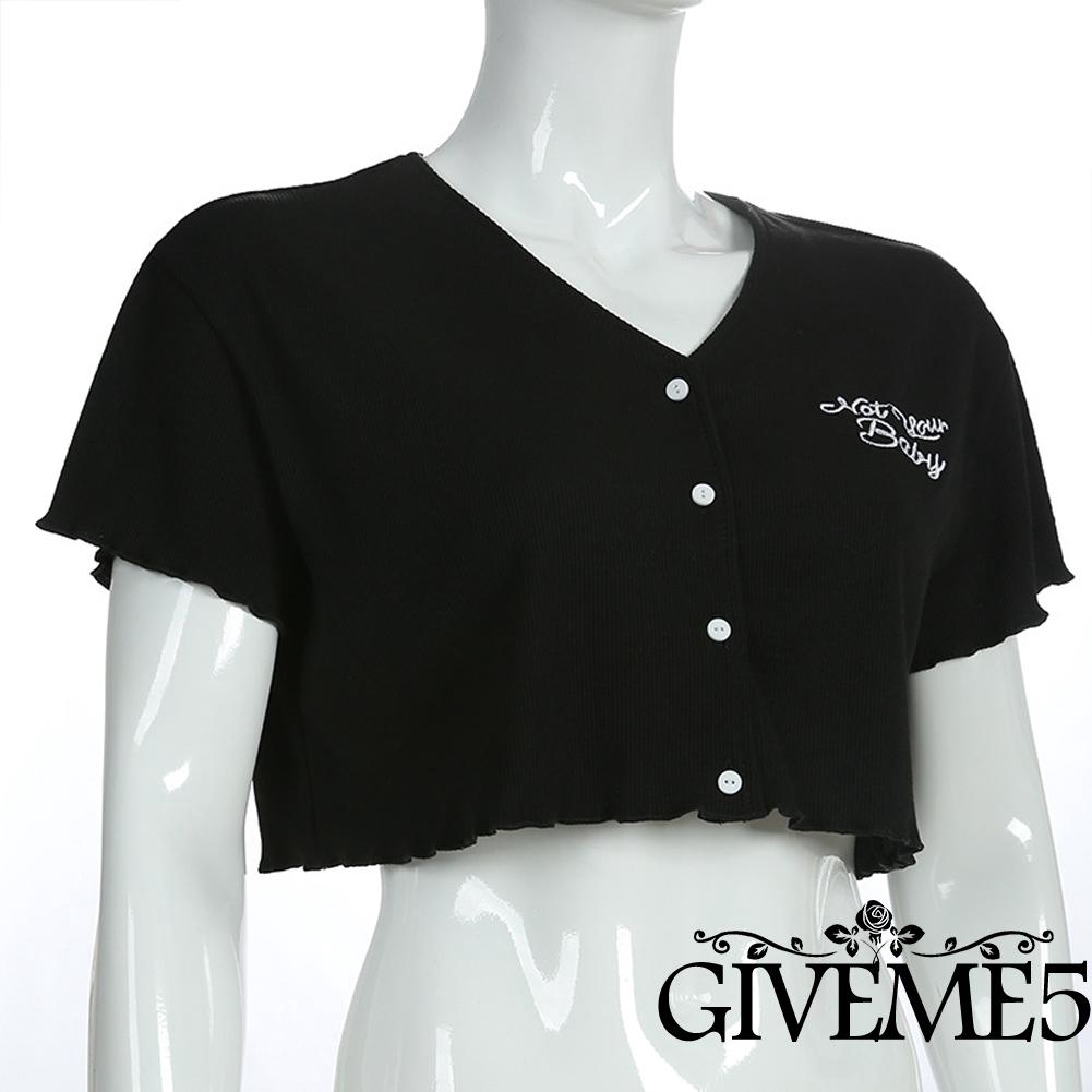 Áo Thun Nữ Tay Ngắn Cổ Chữ V Thời Trang Quyến Rũ