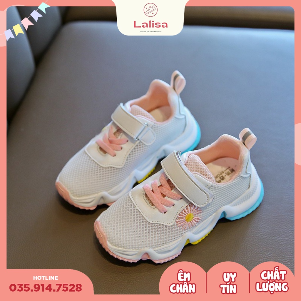 [Hàng chính hãng] Giày Thể Thao, Giày Sneaker Hoa Cúc, Phối Lưới Đế Màu, Thời Trang Phong Cách LALISA, Size từ 26 - 30