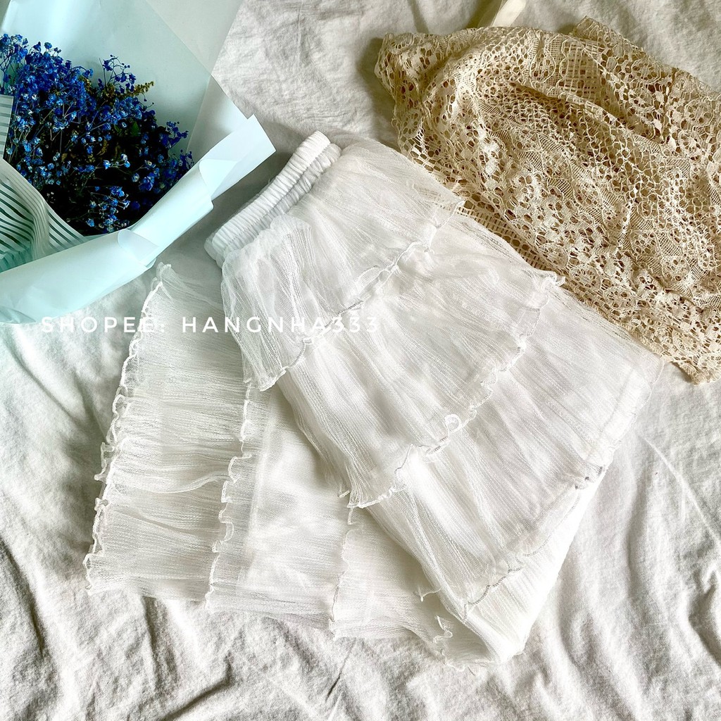 [ Mã FADIRECT20 giảm 20K đơn 150K] ❤SẴN-ẢNH THẬT CUỐI| |CHÂN VÁY TRẮNG DÀI XẾP TẦNG CÔNG CHÚA ULZZANG | BigBuy360 - bigbuy360.vn