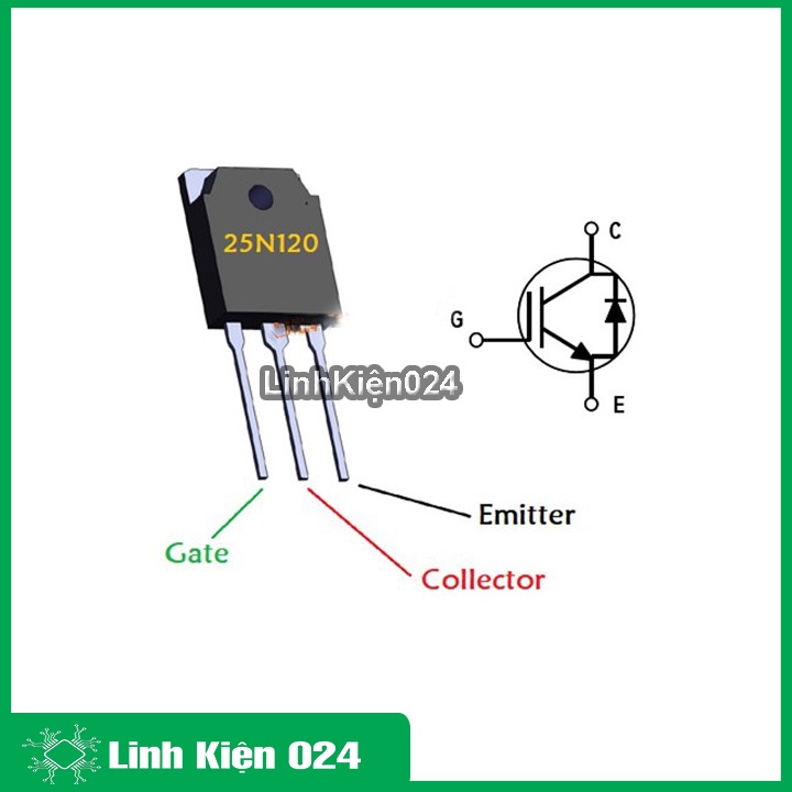 Linh kiện 25N120 chuyển mạch IGBT 25A/1000V