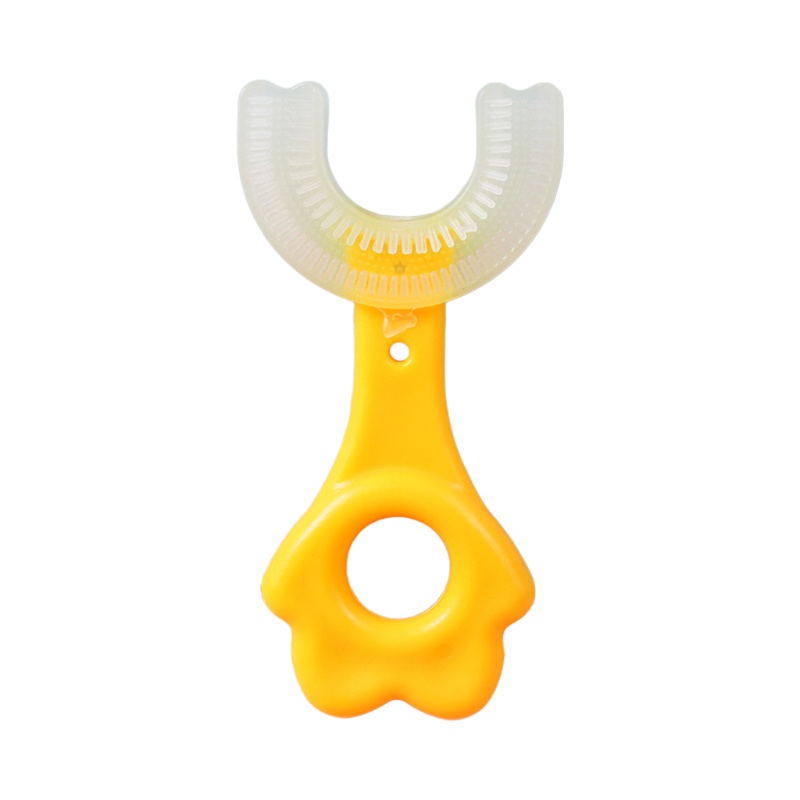 Bàn Chải Đánh Răng Đầu Chữ U 360 Độ Bằng Silicon Mềm Cho Bé