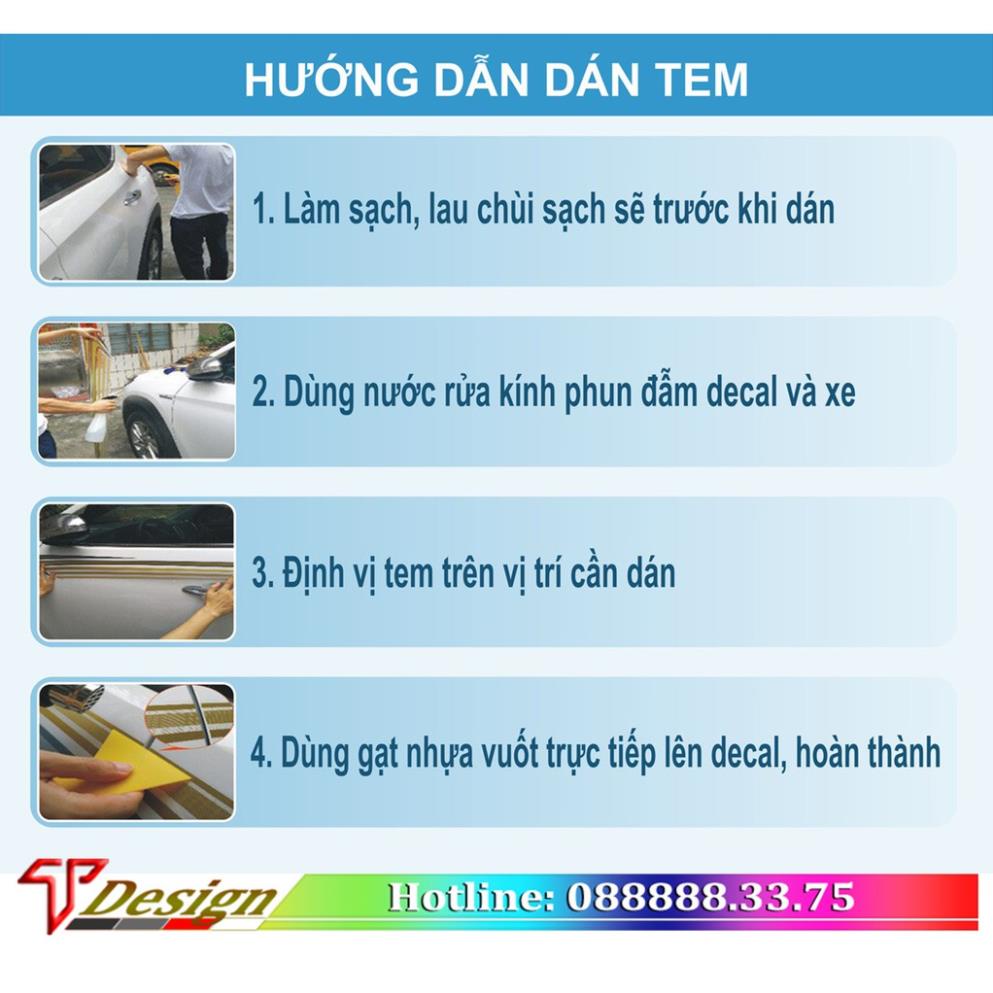 Tem dán xe oto, decal dán xe Vinfast Fadil, tem xe thiết kế WRAP53, decal dán xe ô tô
