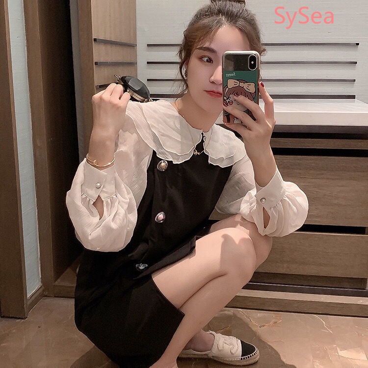 Đầm Voan Dài Tay Dáng Rộng Thời Trang Mùa Thu Pháp Dành Cho Nữ