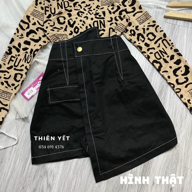 Quần GIẢ VÁY CHỈ NỔI đai cao đắp chéo chân váy chữ a thiết kế cực xinh đính cúc cạp cao may lộ chỉ// THIÊN YẾT | BigBuy360 - bigbuy360.vn