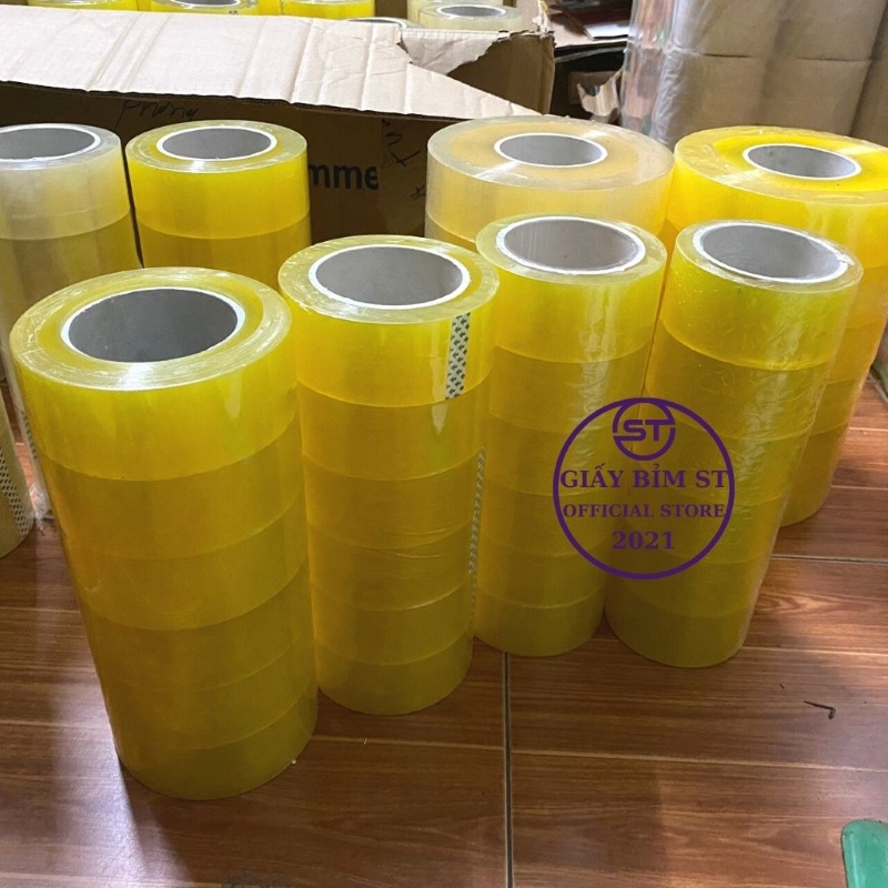 Băng dính đóng hàng lõi mỏng 3mm (Combo 6 cuôn) cây nặng 2,5kg/1,8kg/1,5kg/1,2kg (6 cuộn/dây) vàng trong, trắng trong