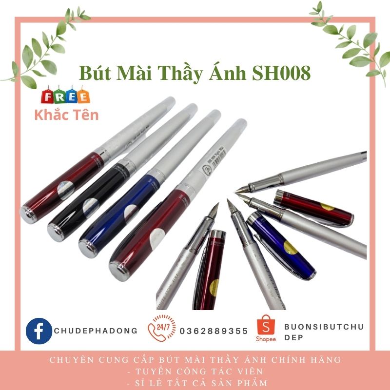 [Free Khắc Tên] Bút Mài Thầy Ánh Sh008-Bút Máy Luyện Chữ Đẹp - Ngòi Êm Trơn- Ngòi Thanh Đậm- Phù Hợp Mọi Đối Tượng