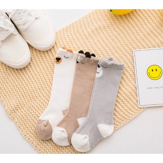 Set 3 đôi tất kids cổ cao hình ngộ nghĩnh cho bé 0-1 tuổi 1-3 tuổi siêu đẹp
