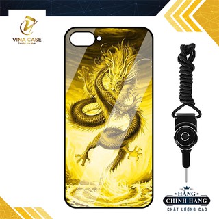 Ốp lưng Vina Case đủ dòng OPPO A1K/A3S/A12/F9/F11/... rồng vàng kính cường lực 9H-Tặng kèm dây đeo điện thoại