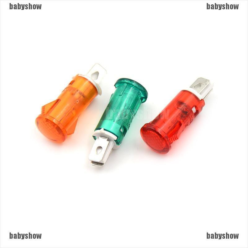 Bộ 10 Đèn LED Tín Hiệu 10mm 12V 24V Ánh Sáng Vàng / Xanh Lá / Đỏ Chuyên Dụng Cho Xe Hơi