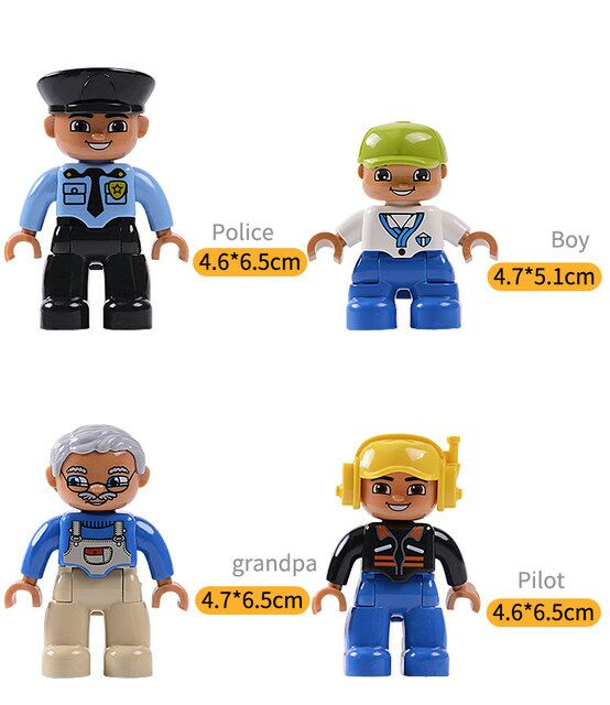 Mô Hình đồ chơi Lắp Ráp nhân vật tương thích duplo Nhân Vật Hoạt Hình thuyền trưởng cảnh sát