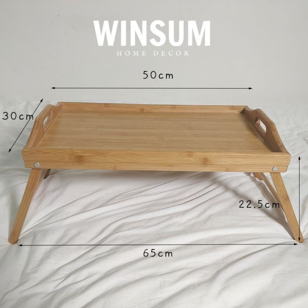 Bàn Gấp Bằng Gỗ Tre Có Tay Cầm Tiện Lợi  - Winsum.decor