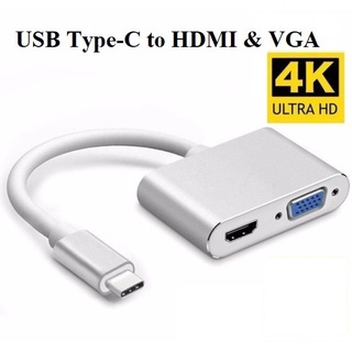 Cáp chuyển usb type-c to hdmi & vga 4k