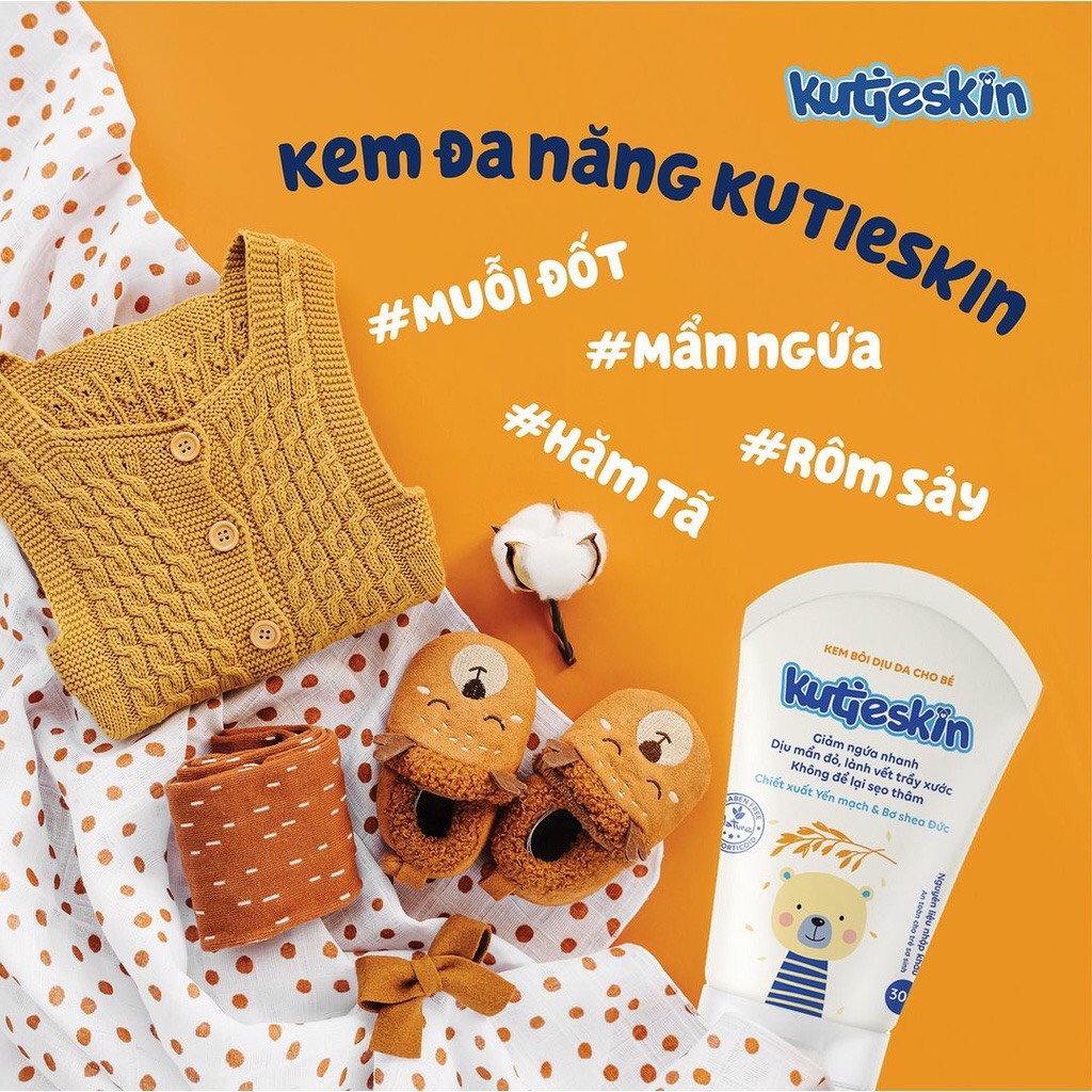 Kem Kutieskin [ Tuýp 5G] Bôi Dịu Da, Mẩn Ngứa Giành Cho Da Bé Bị Muỗi Đốt Côn Trùng Cắn_ Chính hãng