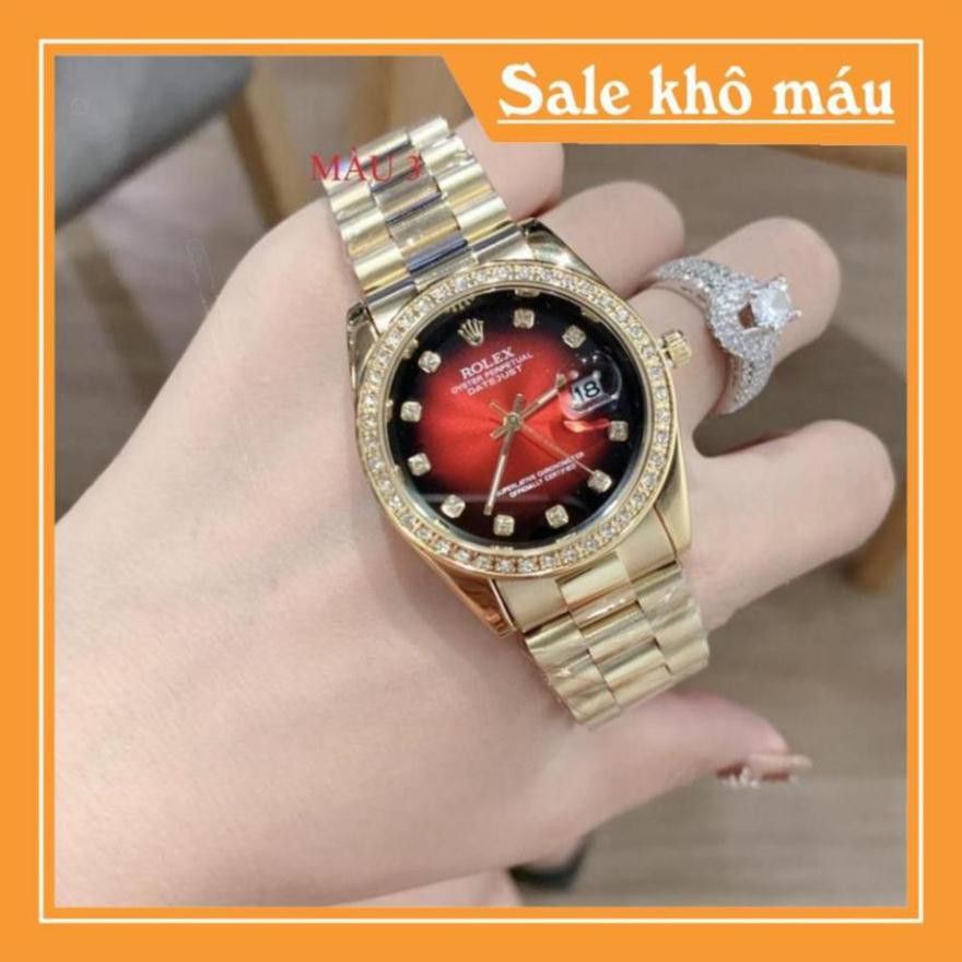 [Free Sip]  [Siêu Phẩm]  Đồng hồ nam rolex dây kim loại viền đính đá hoàn hảo - Đồng hồ Rolex Việt Nam