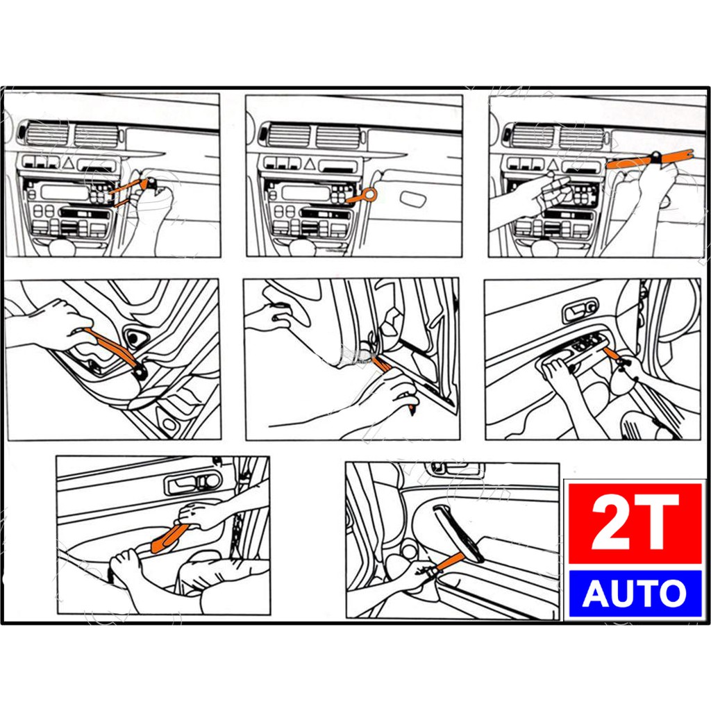 Bộ 12 dụng cụ tháo lắp mở nạy các chi tiết nội thất ô tô xe hơi cao cấp - bộ đủ chi tiết:   SKU:194