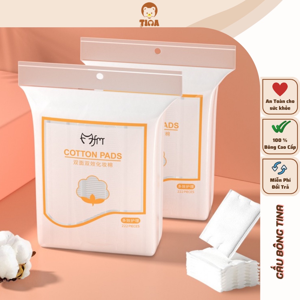 Bông tẩy trang 222 miếng 3 lớp Cotton Pads, tẩy tran Mofa Meiren chính hãng cho nam và nữ