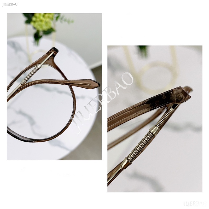 Mắt Kính Gọng Oval Chống Bức Xạ Gọng Kim Loại Linh Hoạt Thay Thế Phù Hợp Với Nam Và Nữ
