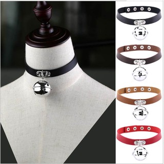 Vòng Cổ Choker Da PU Đính Chuông Phong Cách Gothic Punk
