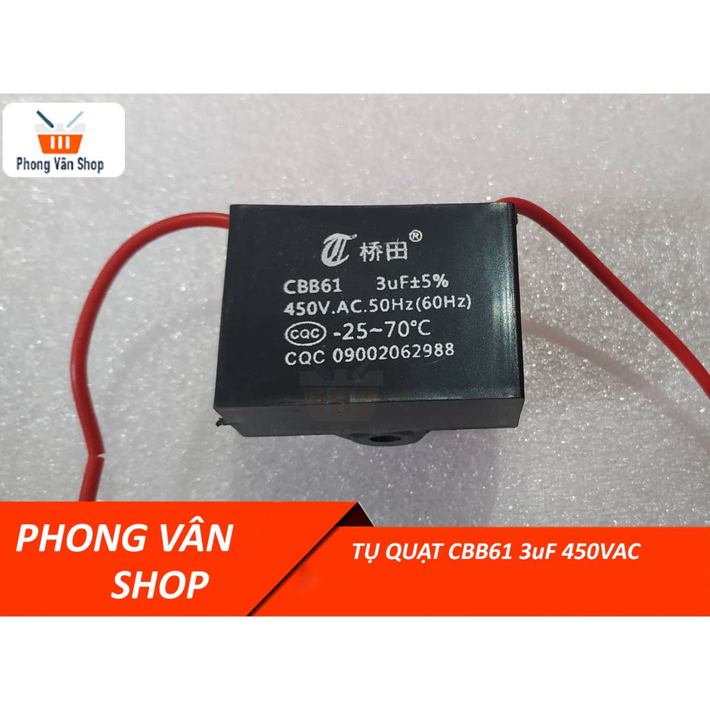 Tụ Quạt CBB61 3uF 450VAC - Tụ 3uF