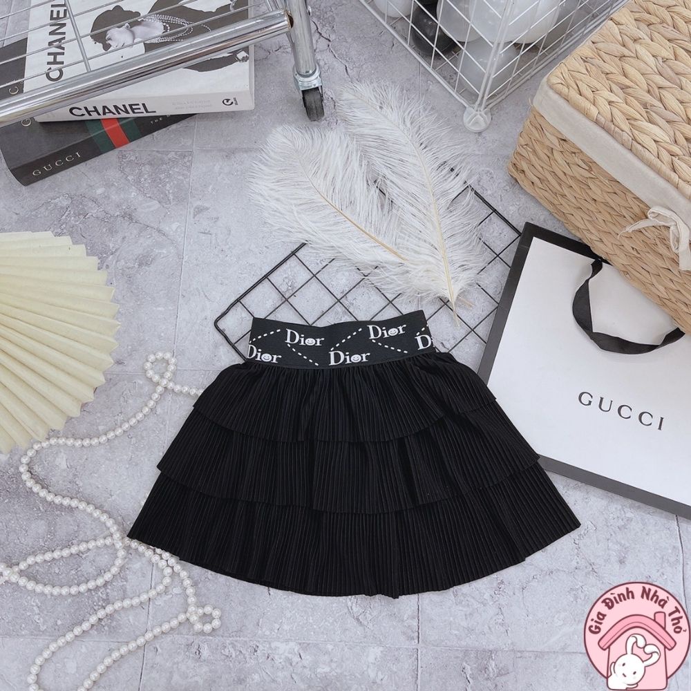 Chân váy đầm, váy tầng jean bò cho bé gái