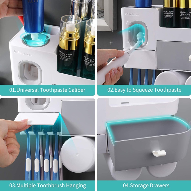 Dụng Cụ Lấy Kem Đánh Răng Tự Động Gắn Tường Tiện Dụng Cho Phòng Tắm