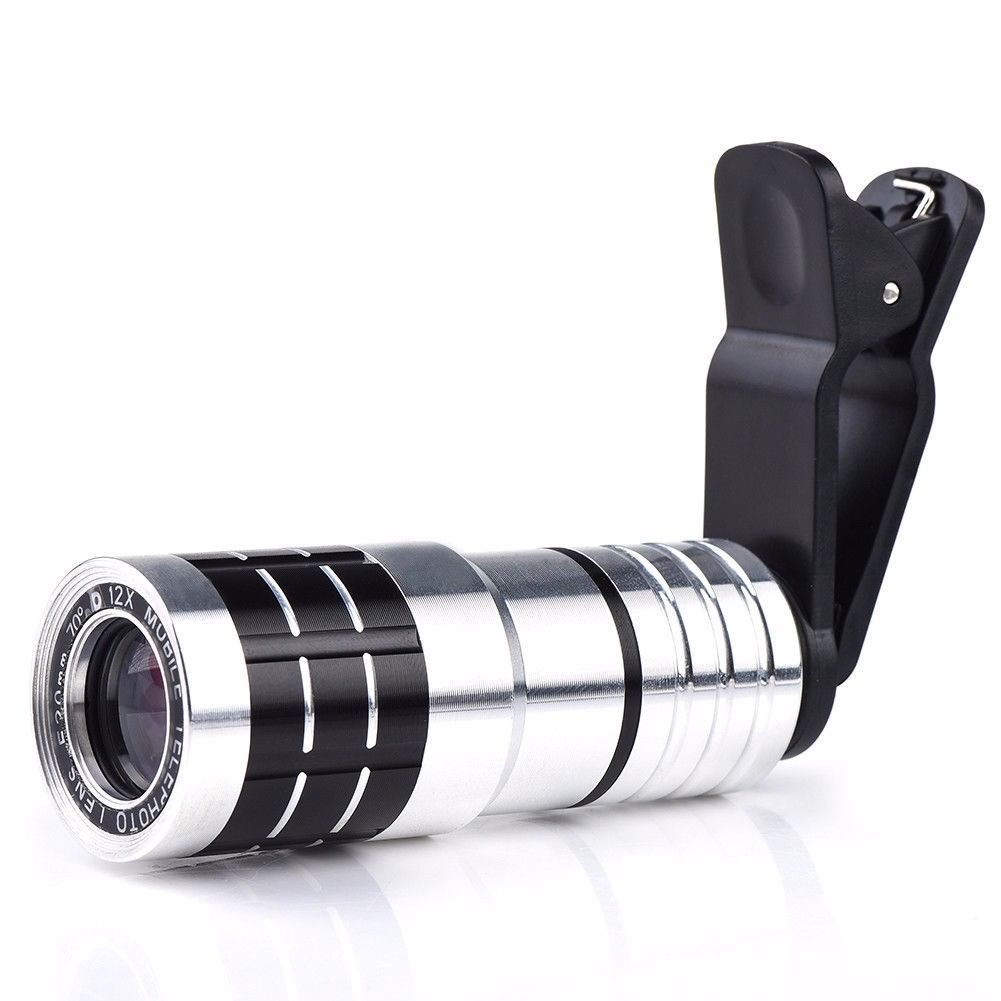 Lens góc rộng dạng kẹp bằng kim loại 12x dành cho iphone samsung