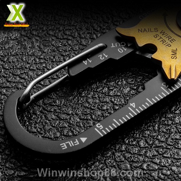 Móc khóa đa năng FIXR 20 in 1 phụ kiện đạ năng móc treo móc chìa khóa khui bia thước dây tua vít cờ lê Asam