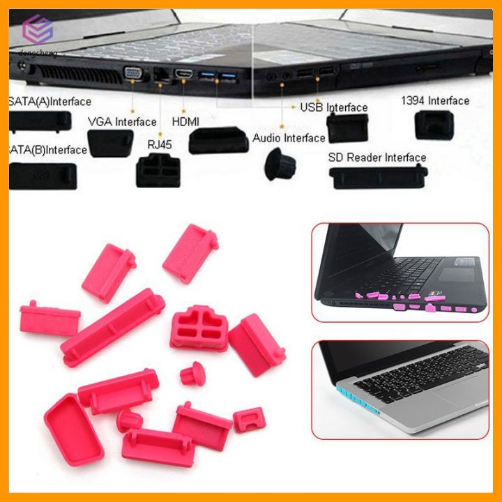 Nút Chống Bụi Laptop Set 13 Nút Silicon Cho Ổ Cắm Laptop, Macbook - Màu Ngẫu Nhiên