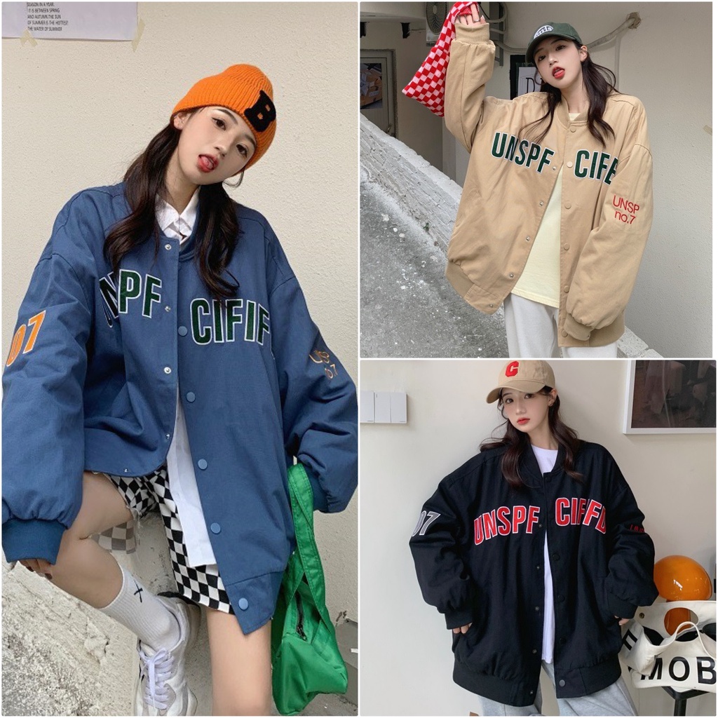 Áo Bomber kaki 07 hàng 2 lớp, túi bổ cơi, kaki lót gió, from rộng unisex nam nữ mặc được 70kg