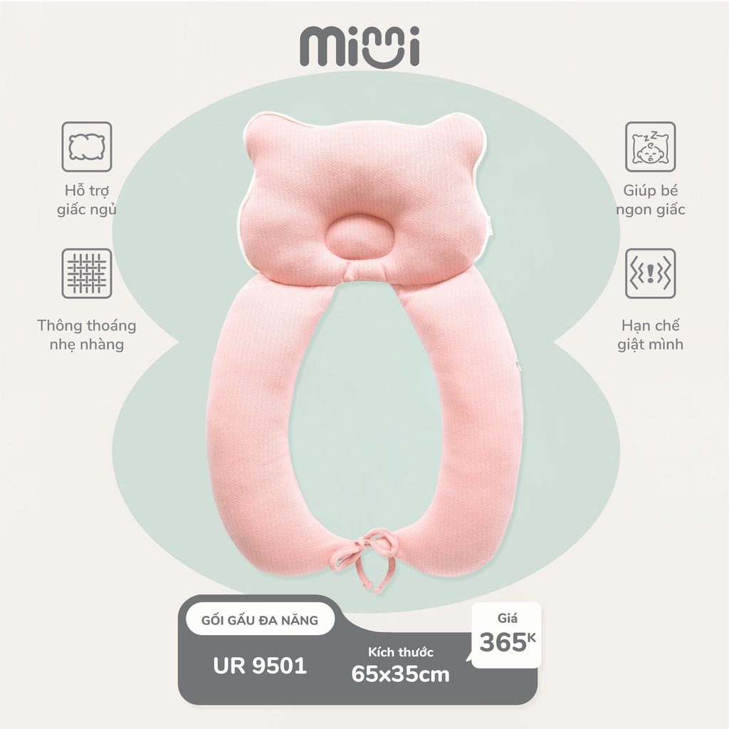 Gối chữ U chống giật mình lật nhào cho bé Ualarogo ruột bông giúp ngủ ngon 9501