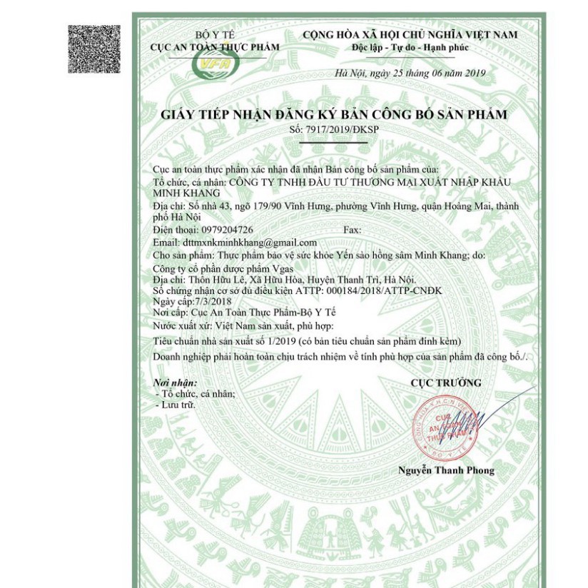 Yến Sào Hồng Sâm Minh Khang- hỗ trợ tăng cường hấp thụ dưỡng chất, giúp ăn ngon, hết biếng ăn, tiêu hóa khỏe