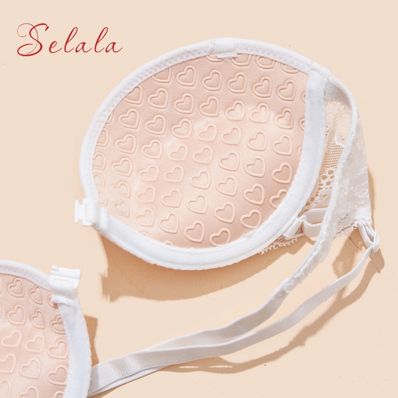 Áo Cúp Ngực Selala Chống Tụt Đệm Tim Phối Ren Cài Trước Tạo Khe AC13