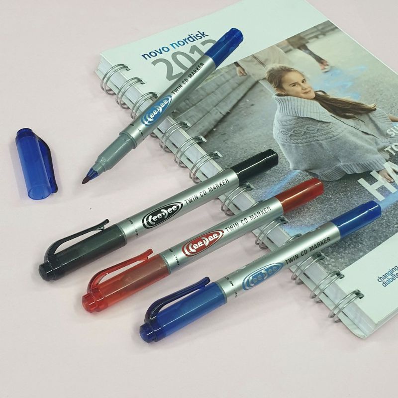 Bút mực lông dầu 2 đầu TL PM04, Bút viết kính, bút dạ tốt trên giấy bóng, nilon, nhựa, bút bảng 2 đầu to nhỏ xịn