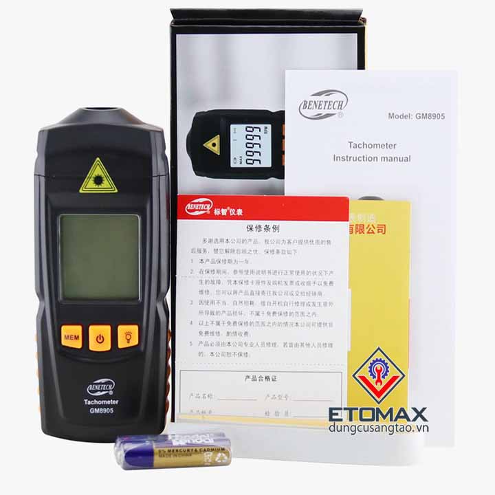 [Hot] Máy đo tốc độ vòng quay Benetech GM-8905
