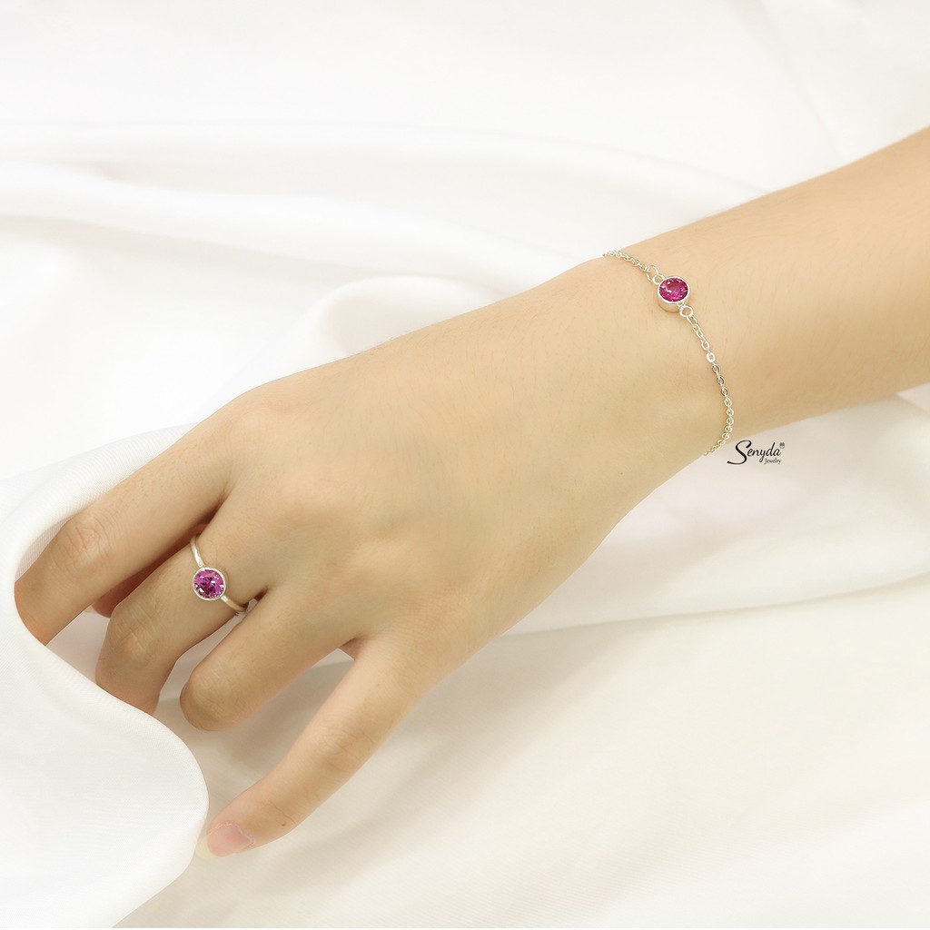 Trang sức Lắc tay BẠC 925 SENYDA Nụ Hột Màu