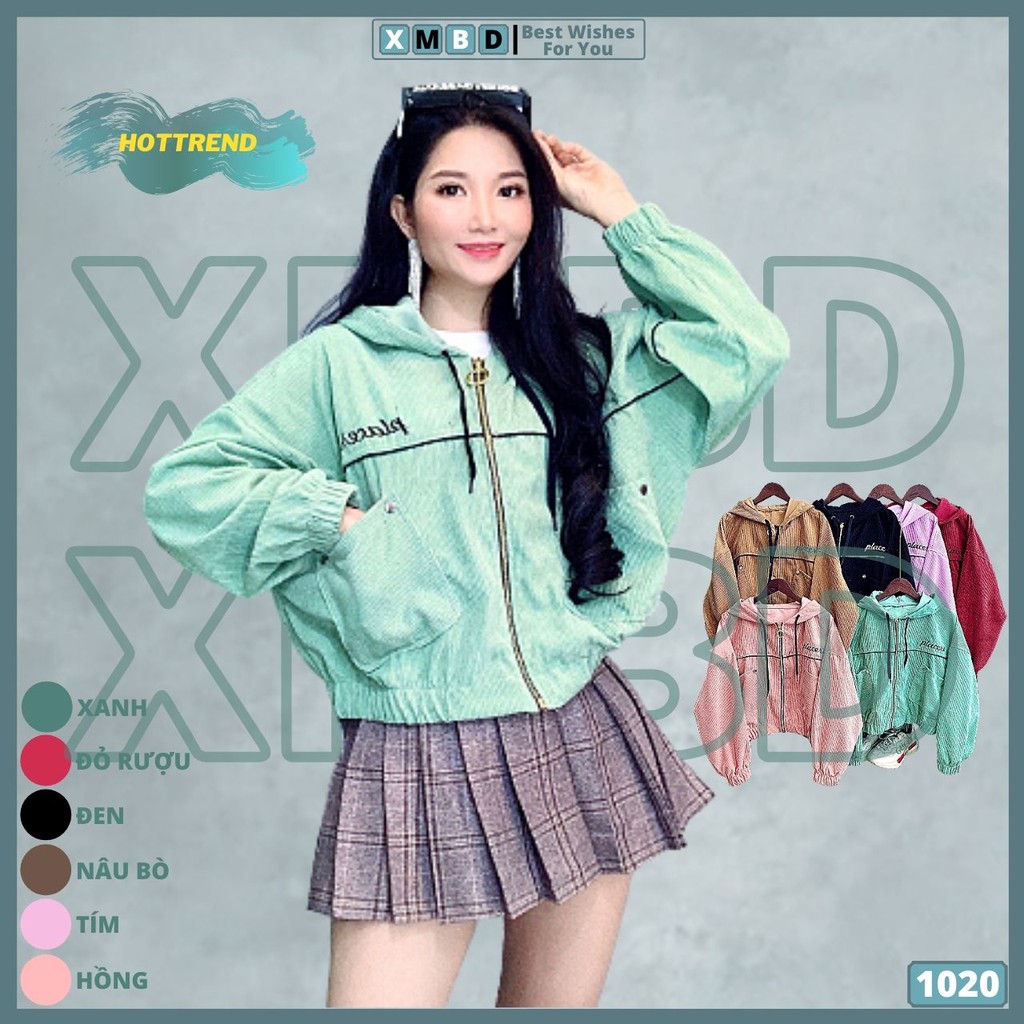 Áo Khoác Chống Nắng Nữ Kaki Nhung QC Form Cánh Dơi Jackets THÊU PLACERE - AK1020