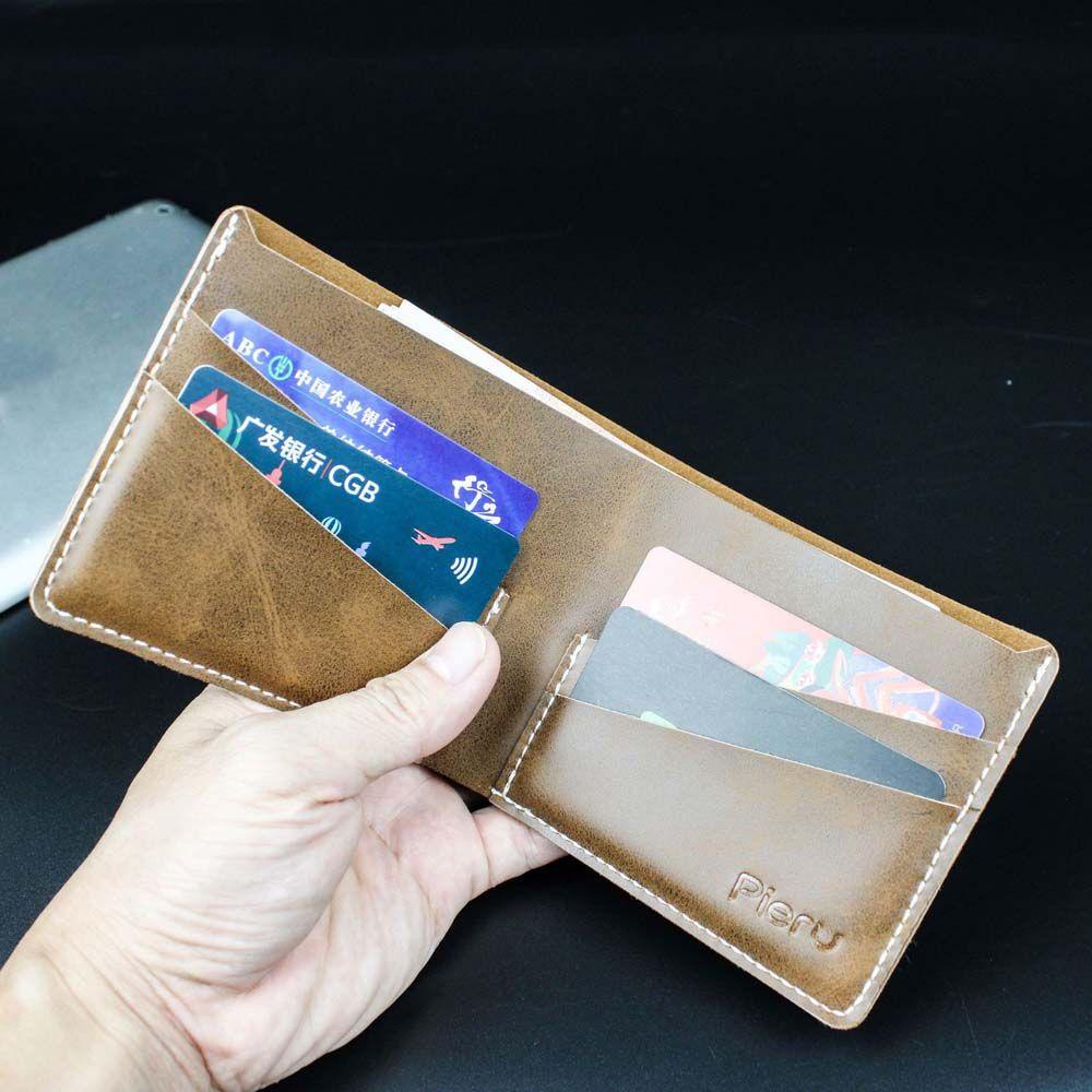 Ví Da PU Mini Siêu Mỏng Đựng Thẻ Tín Dụng / Tiền Xu Có Thể Gấp Gọn Cho Nam