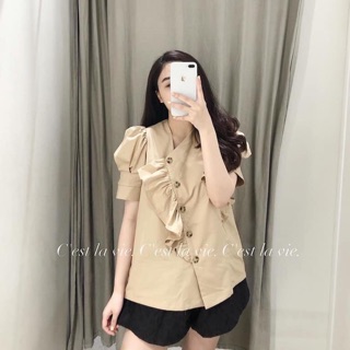 Áo cộc tay khuy chéo