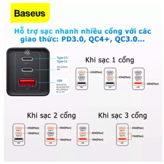 Củ sạc nhanh GaN3Pro 65W USB Quick Charge 4.0 [Tặng Cap C to C]
