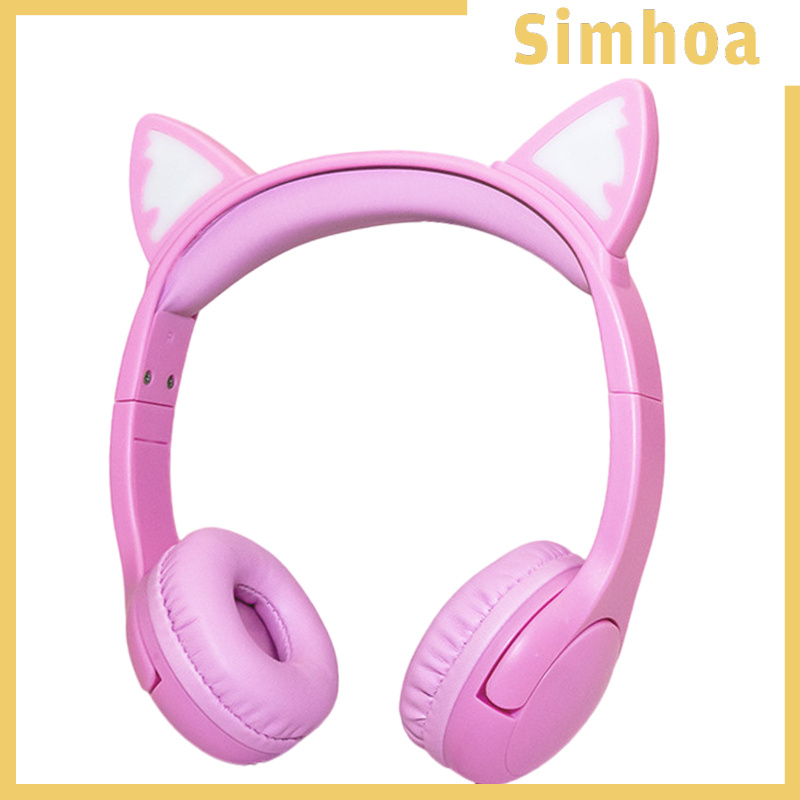 [SIMHOA]Cat Ear Kids Headphones with Micophone Safe Wired for School Online Learning