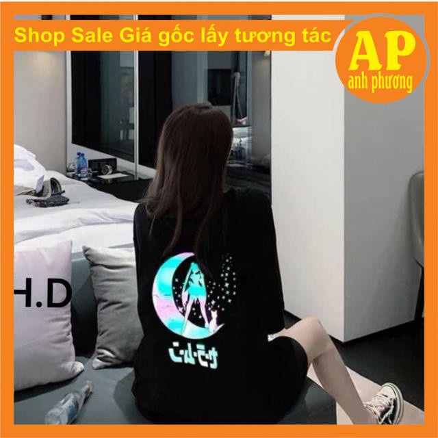 Áo phông phản quang mặt trăng thun nam nữ unisex over size from thụng tay lỡnhóm độc lạ🦋 Free ship🦋