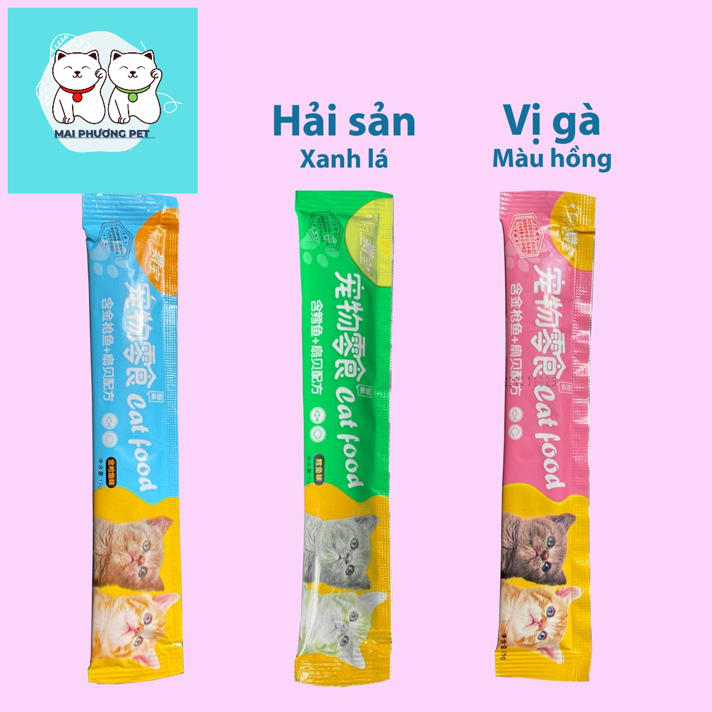 ￼Doremiu- (Lẻ 1) Pate Thanh Cat food &amp; Ciao dạng Gel cho thức ăn dạng ướt cho mèo đồ ăn vặt mèo snack súp thưởng