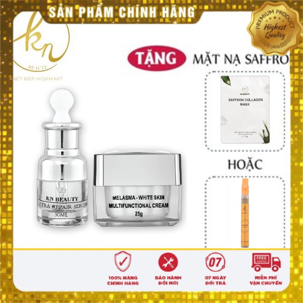 [SIÊU DEAL] Bộ KN Beauty gồm Kem dưỡng + Serum tặng 01 Mặt nạ Saffaron hoặc Nước hoa