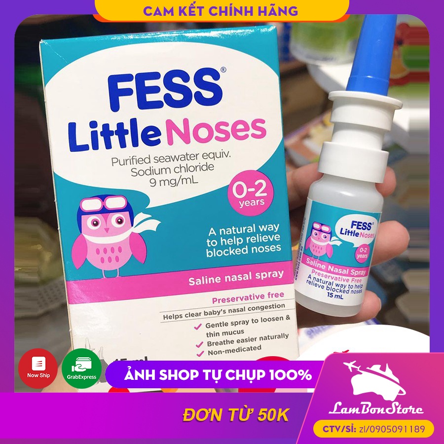 Xịt ngạt mũi FESS LITTLE NOSES cho trẻ từ sơ sinh - Xuất xứ Úc