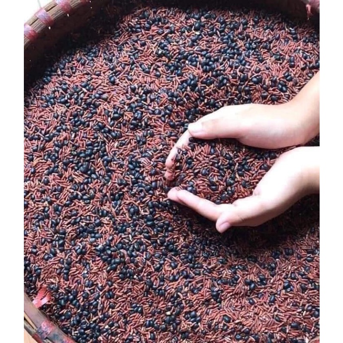 Gạo Lứt Đỏ Mix Đỗ Đen  Rang Tay Bằng Củi Giảm Cân.giảm mỡ bụng(giá 500gr-1kg)